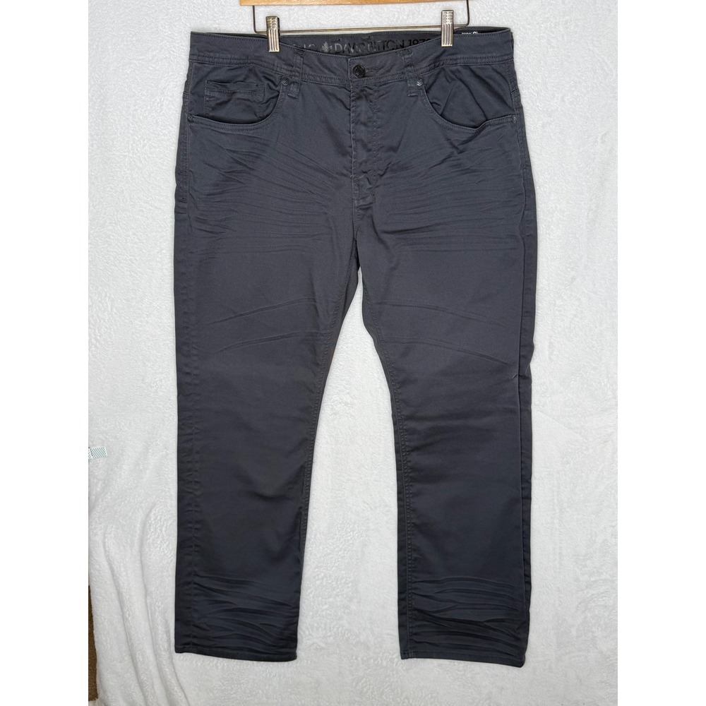 Buffalo Mens 36x30 Gray Six-X Slim Straight Stretch Jeans Charcoal Gray